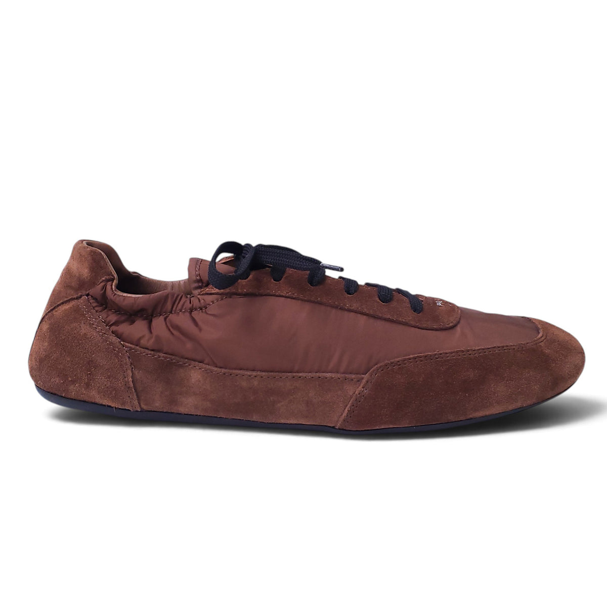 PRADA BROWN SOFT SCRUNCH SNEAKERS - SIZE 39