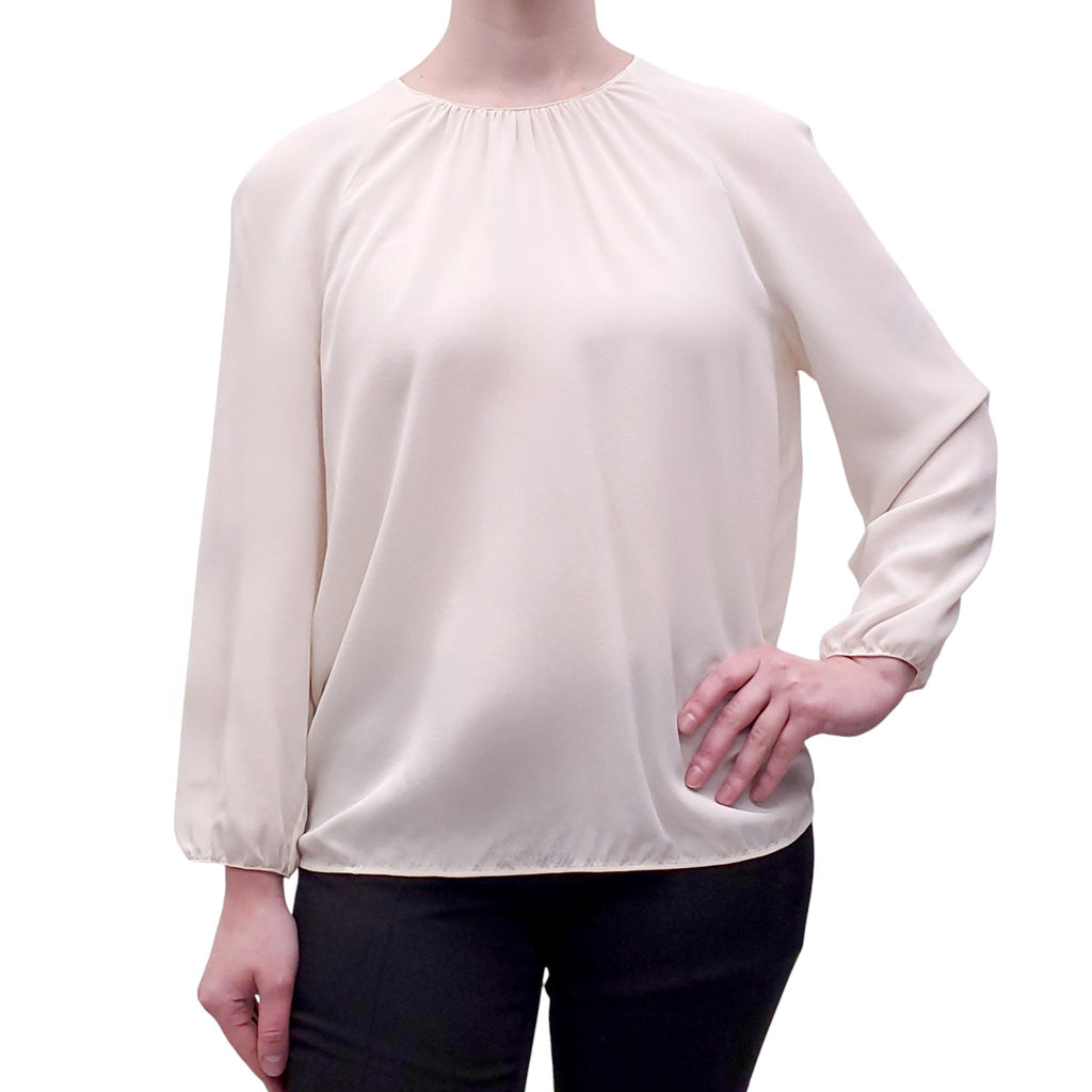 PRADA CREAM SILK BLOUSE - SIZE 38