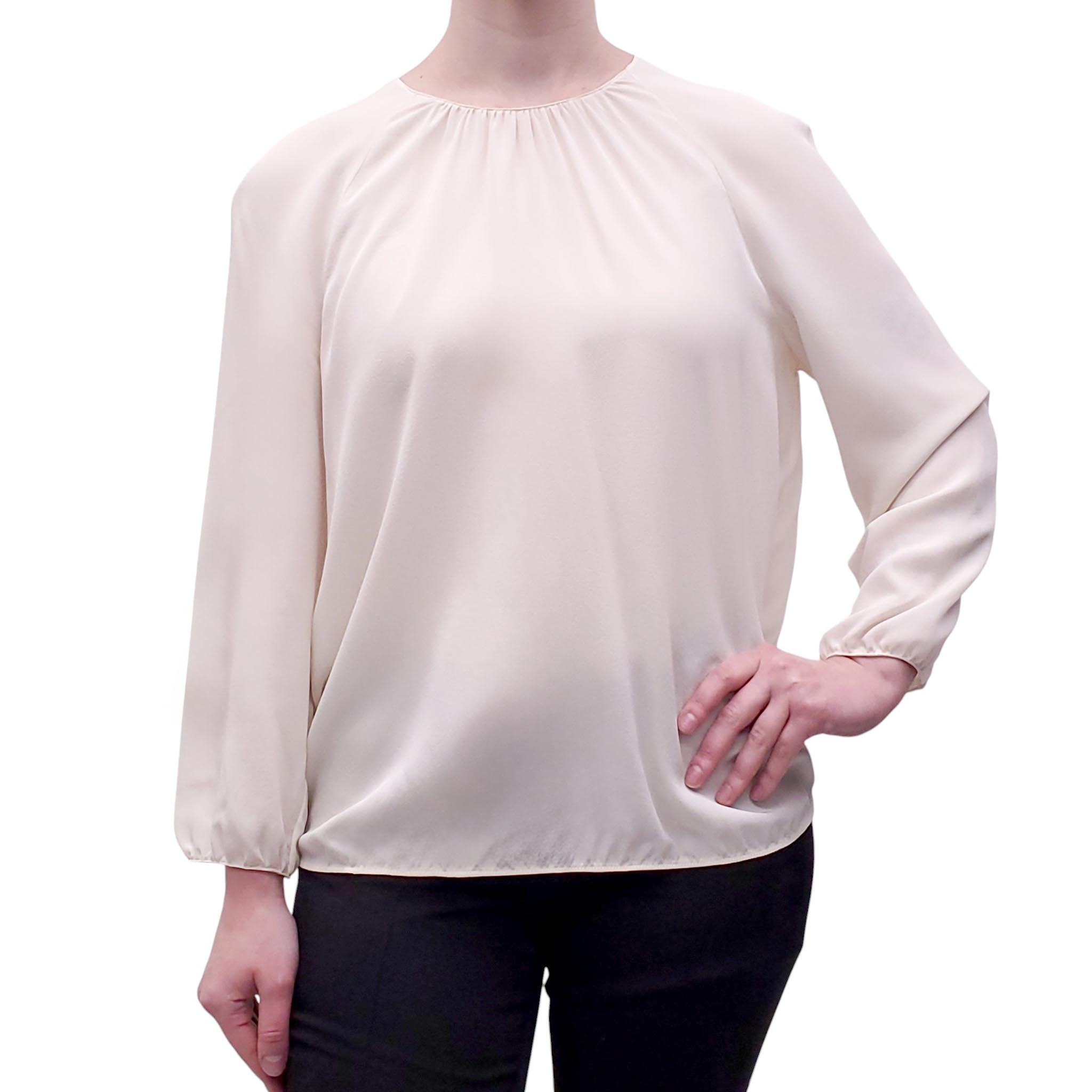 PRADA CREAM SILK BLOUSE - SIZE 38