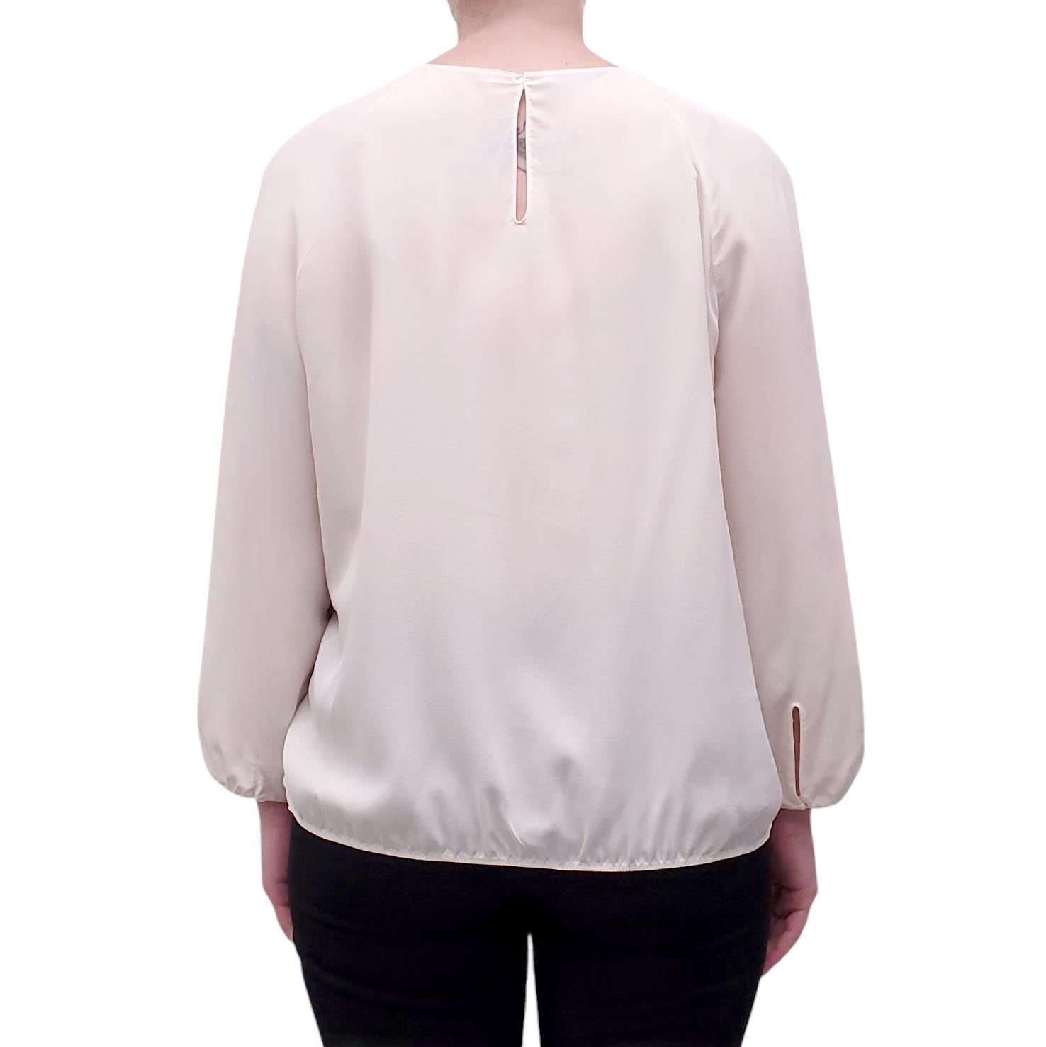 PRADA CREAM SILK BLOUSE - SIZE 38