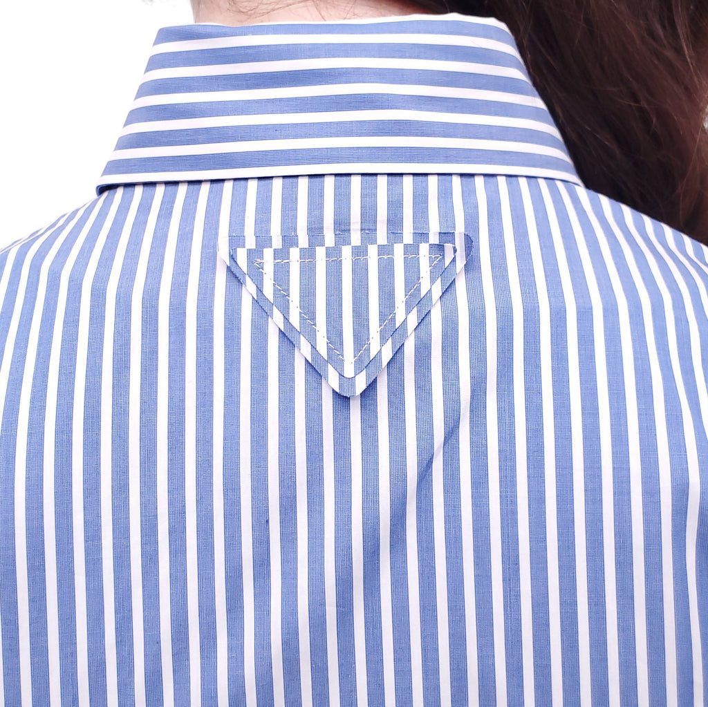 PRADA CRYSTAL EMBROIDERED STRIPED SHIRT - SIZE 38