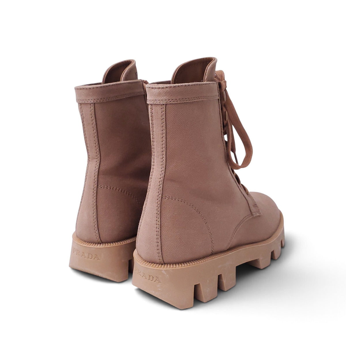 PRADA FABRIC COMBAT BOOTIES - SIZE 39