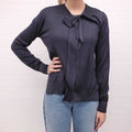PRADA GREY CARDIGAN WITH BOW - SIZE 46