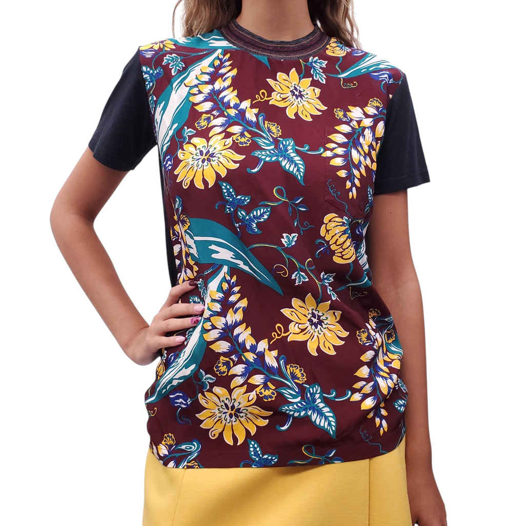 PRADA HAWAIIAN PATTERNED BLOUSE - SIZE 42
