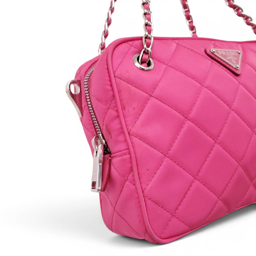 PRADA HOT PINK QUILTED NYLON PURSE