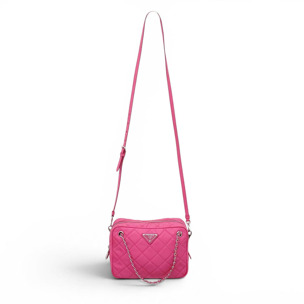 PRADA HOT PINK QUILTED NYLON PURSE