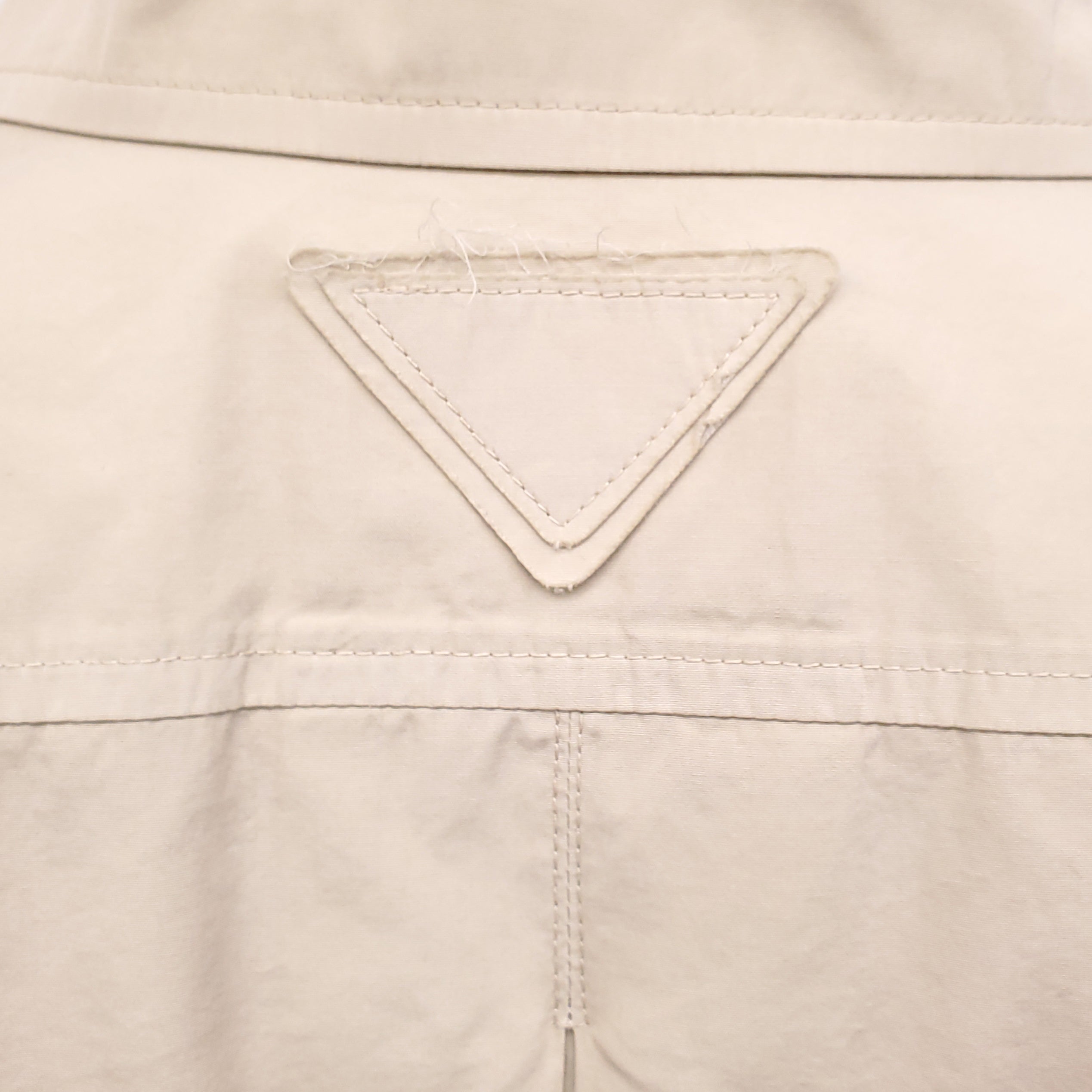PRADA KHAKI DRESS WITH BELT AND LOGO DETAIL - SIZE 36