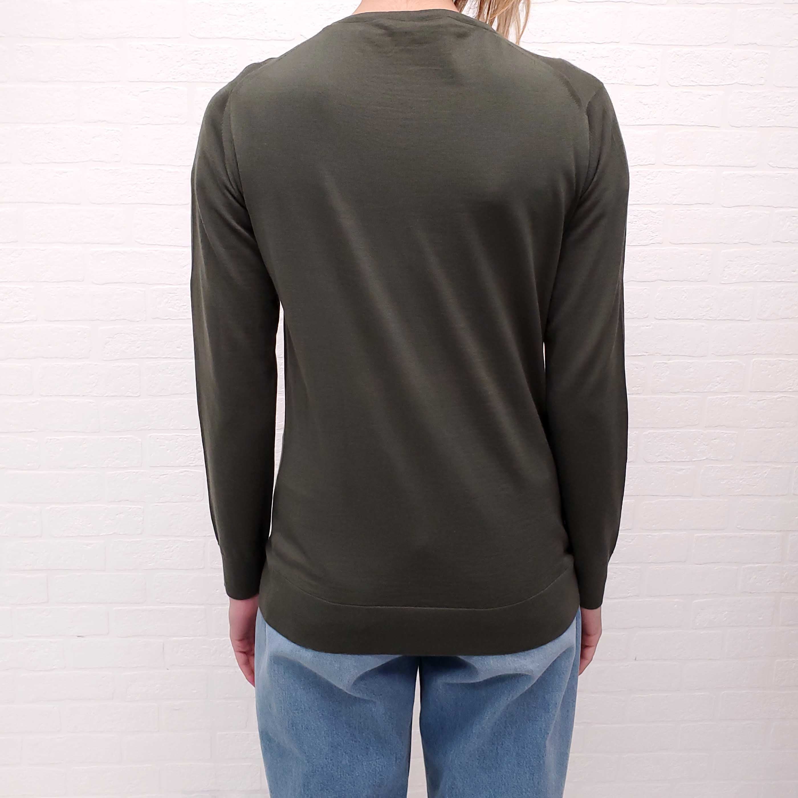 PRADA KHAKI GREEN THIN WOOL SWEATER - SIZE 40