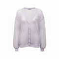 PRADA LILAC SHEER SEQUIN CARDIGAN - SIZE 40