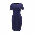 PRADA NAVY SUEDE SHORT SLEEVED DRESS - SIZE 44