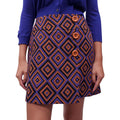 PRADA PATTERNED ORANGE AND PURPLE SKIRT - SIZE 42