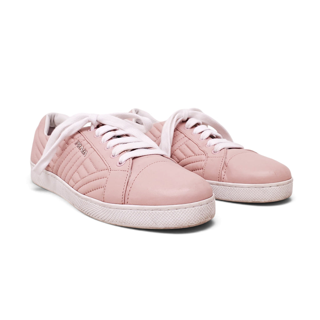 PRADA PINK LOGO SNEAKERS - SIZE 38