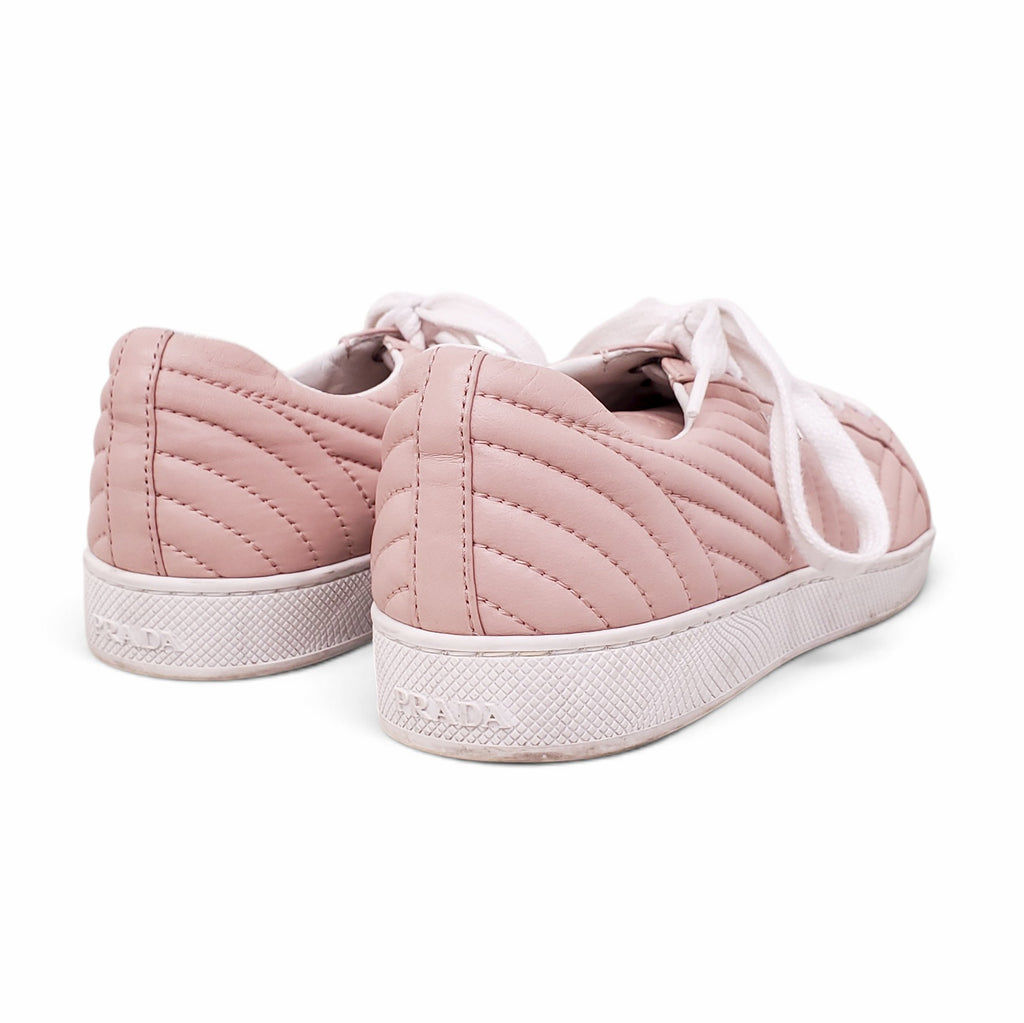 PRADA PINK LOGO SNEAKERS - SIZE 38