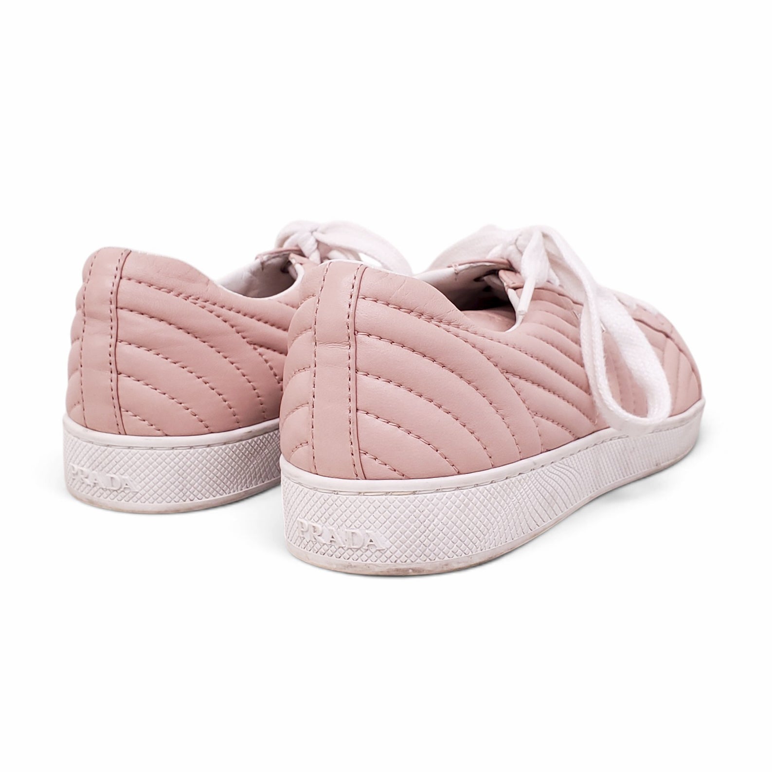 PRADA PINK LOGO SNEAKERS - SIZE 38