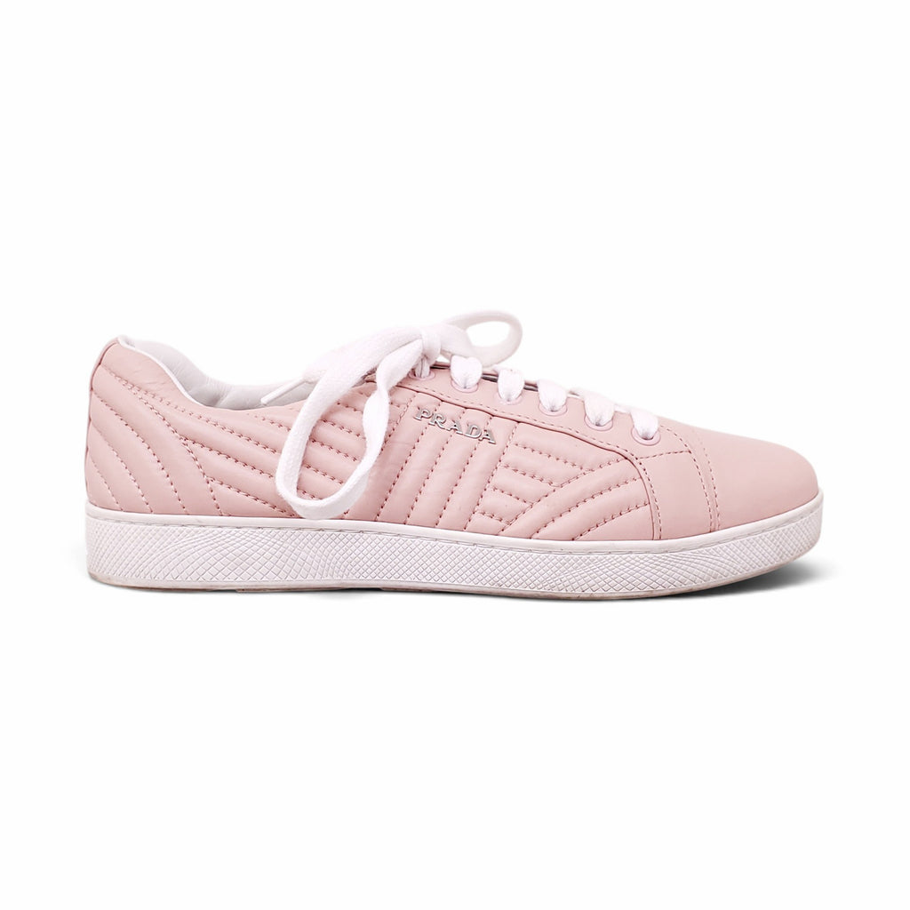 PRADA PINK LOGO SNEAKERS - SIZE 38