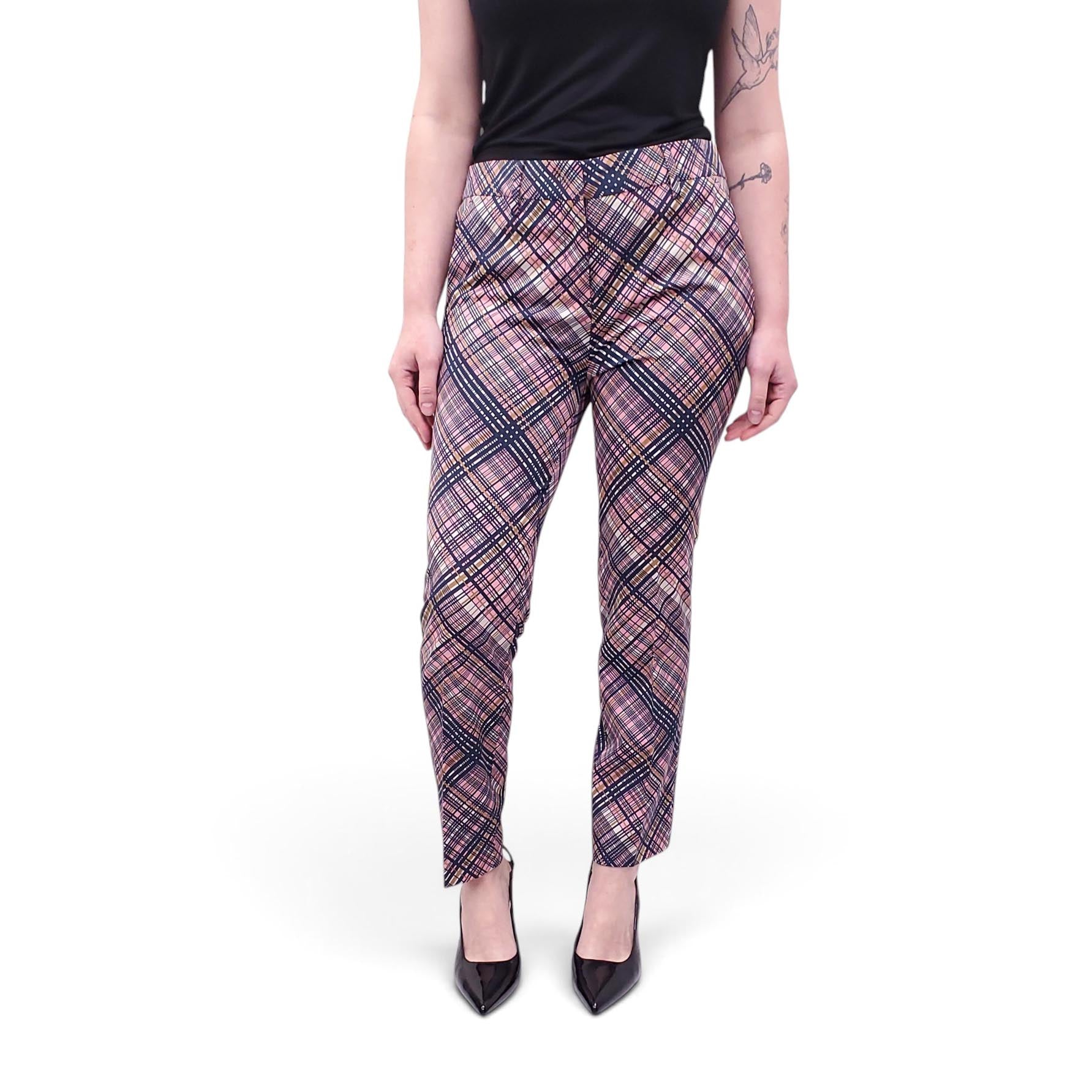 PRADA PLAID PATTERNED TROUSERS - SIZE 40