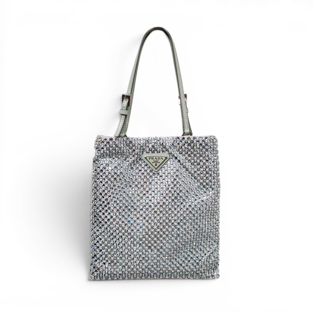 PRADA SEAFOAM CRYSTAL CROSSBODY BAG