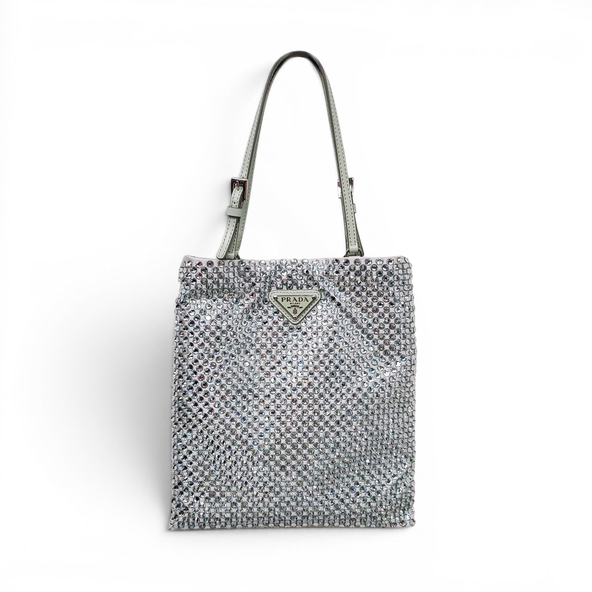 PRADA SEAFOAM CRYSTAL CROSSBODY BAG
