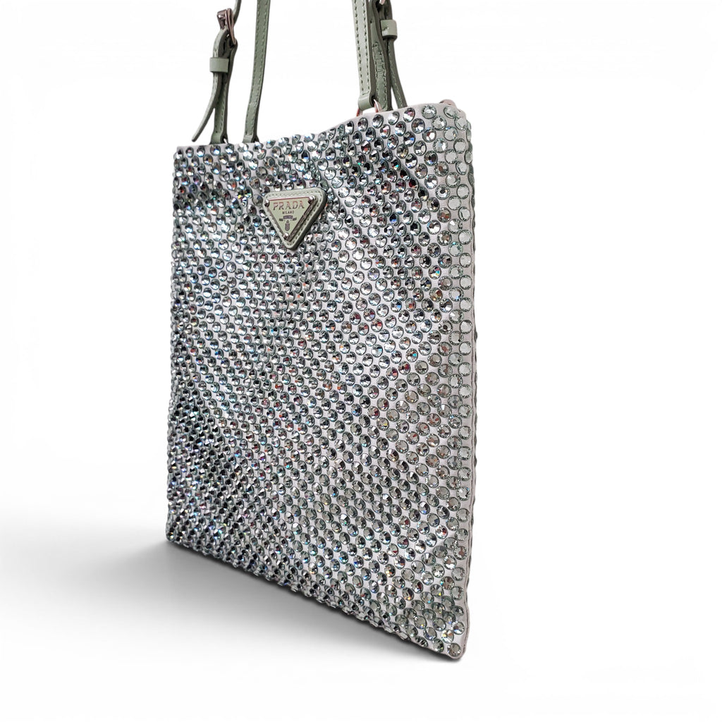 PRADA SEAFOAM CRYSTAL CROSSBODY BAG