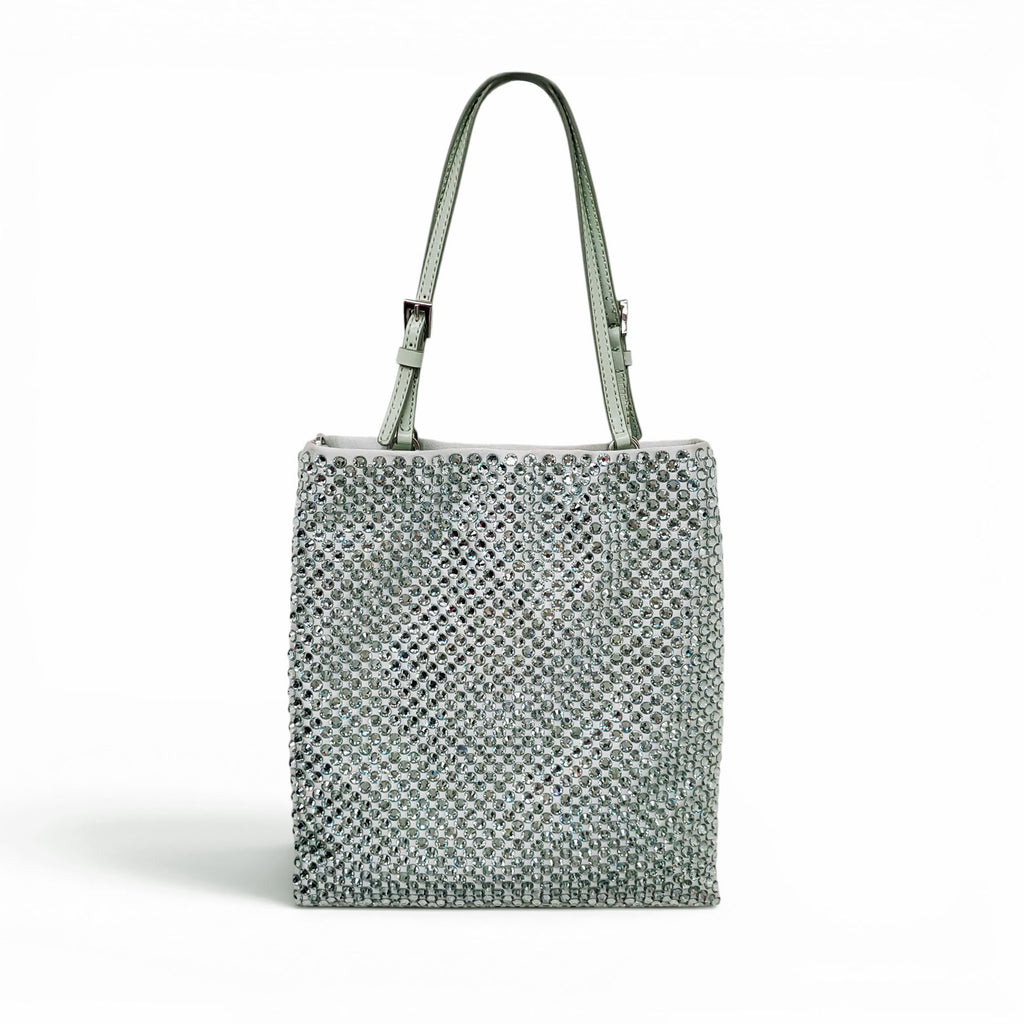 PRADA SEAFOAM CRYSTAL CROSSBODY BAG