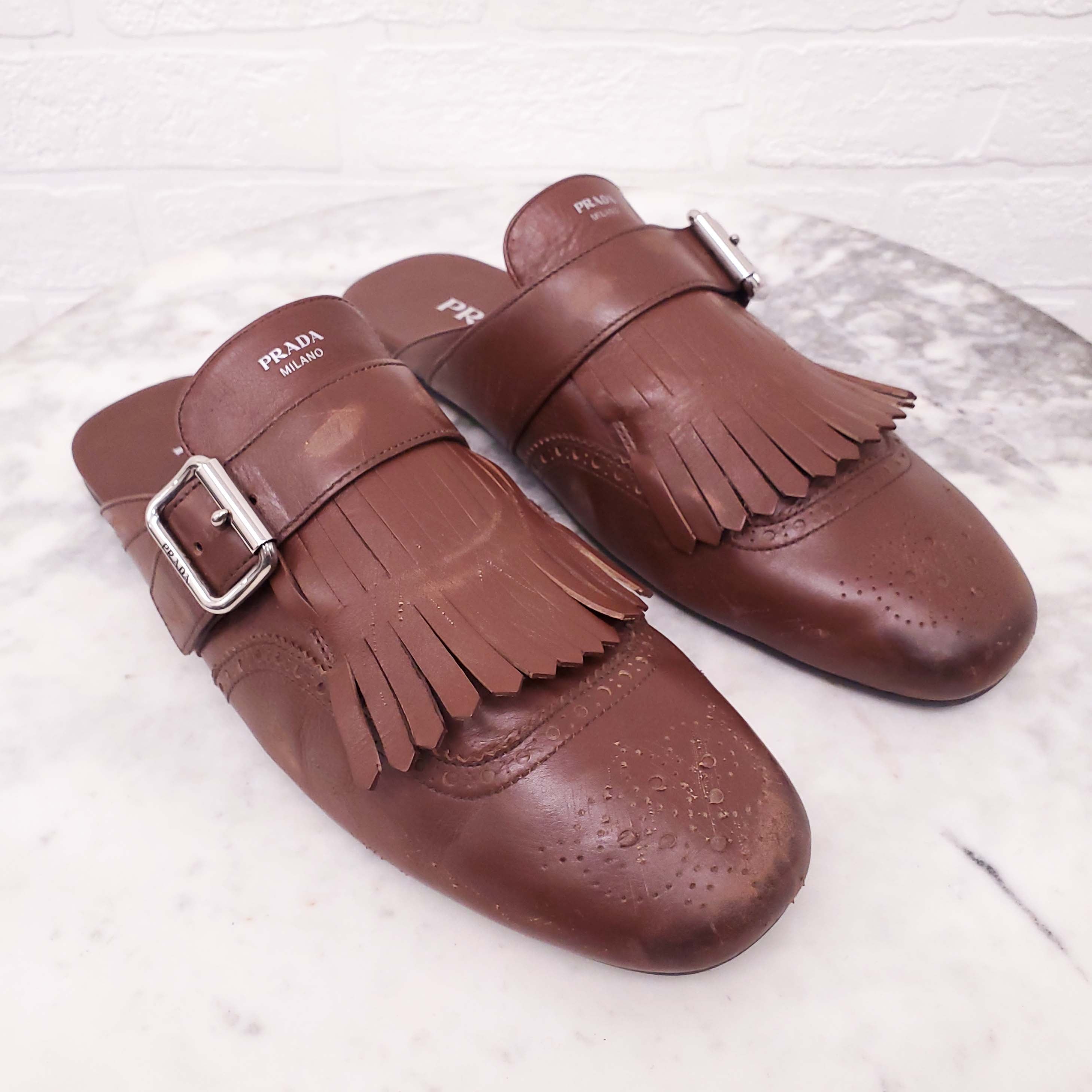 PRADA SHUFFLE MULES - SIZE 40