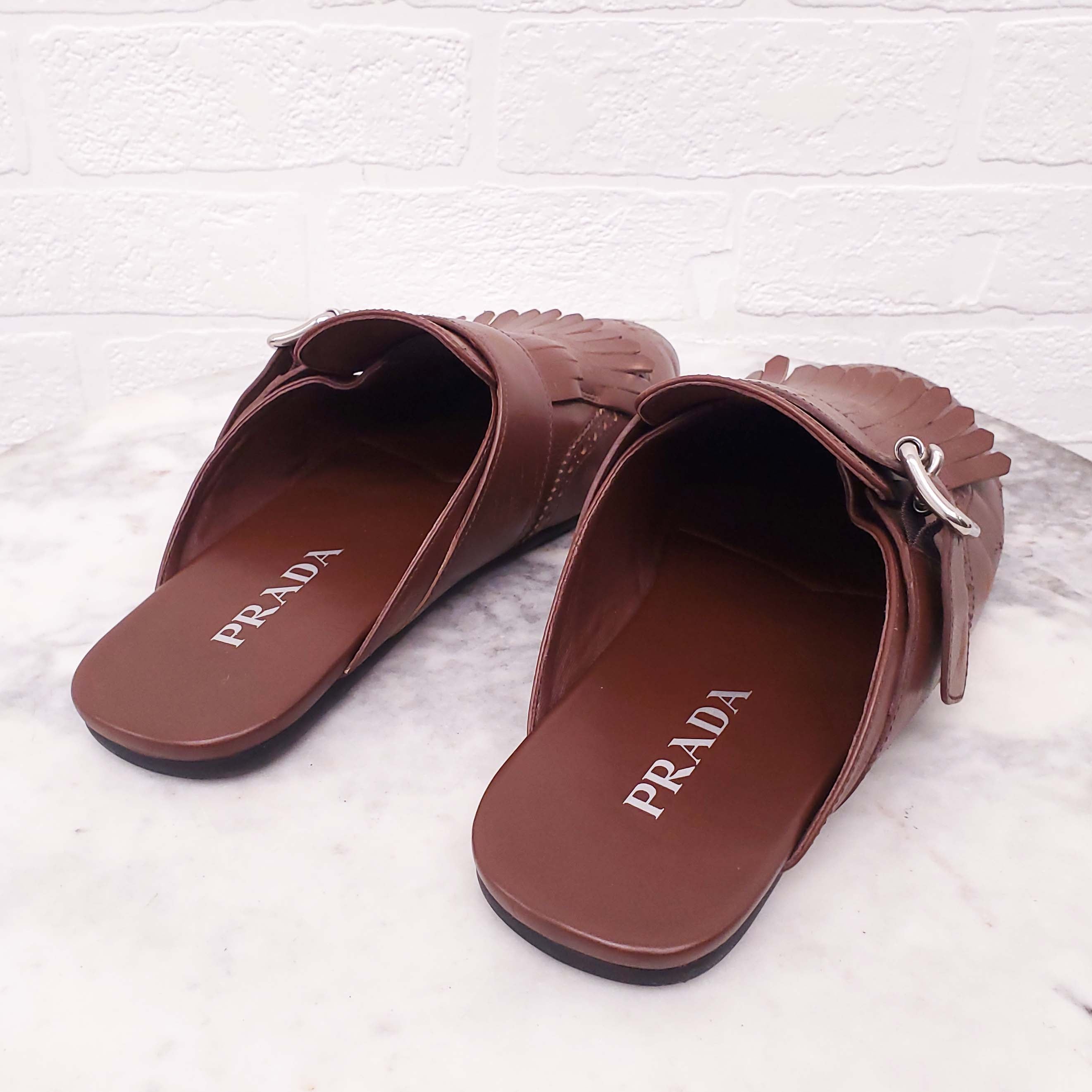 PRADA SHUFFLE MULES - SIZE 40