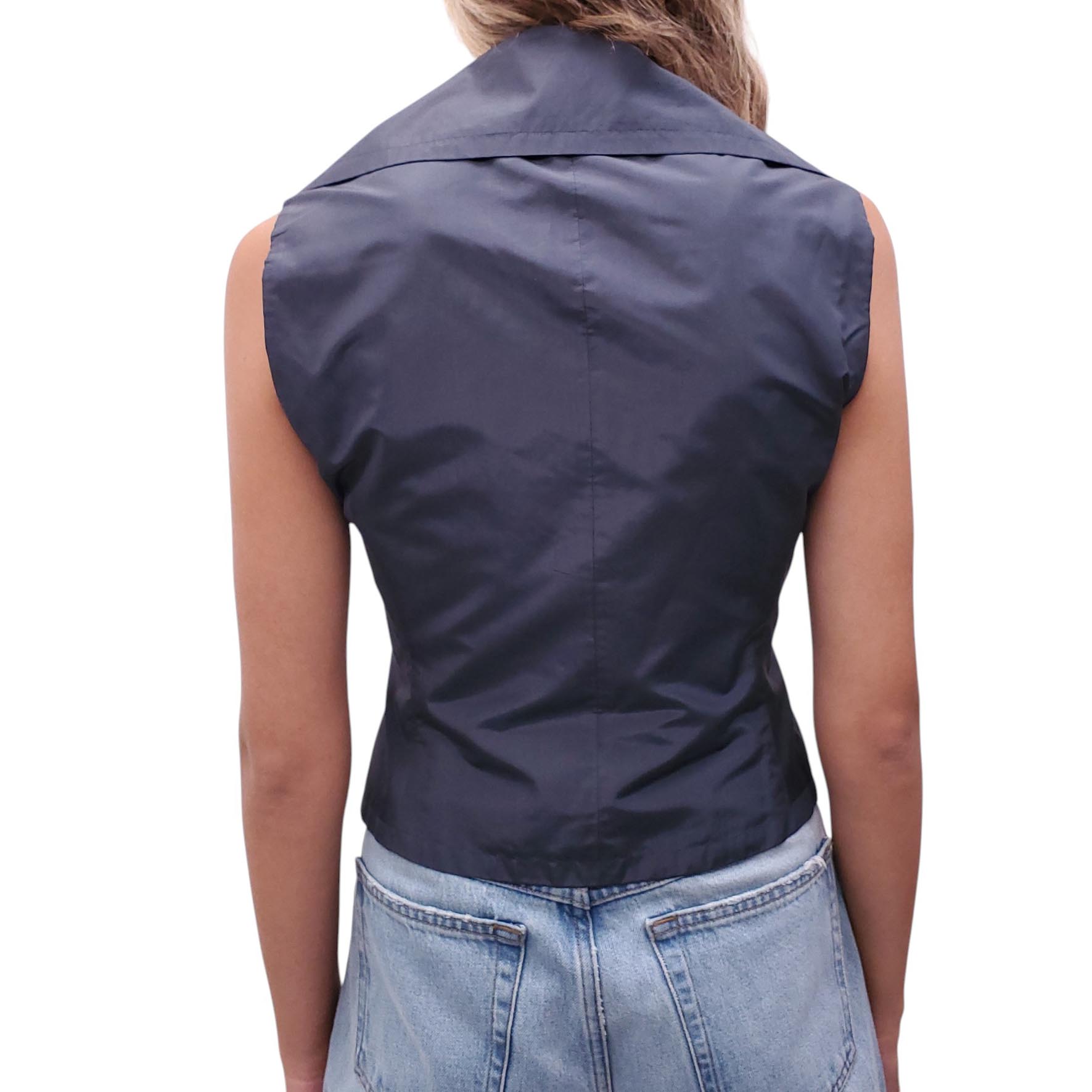 PRADA VEST WITH LARGE LAPEL DETAIL - SIZE 42