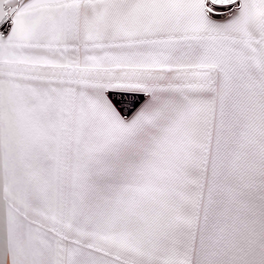 PRADA WHITE SKIRT OVERALLS - SIZE 40