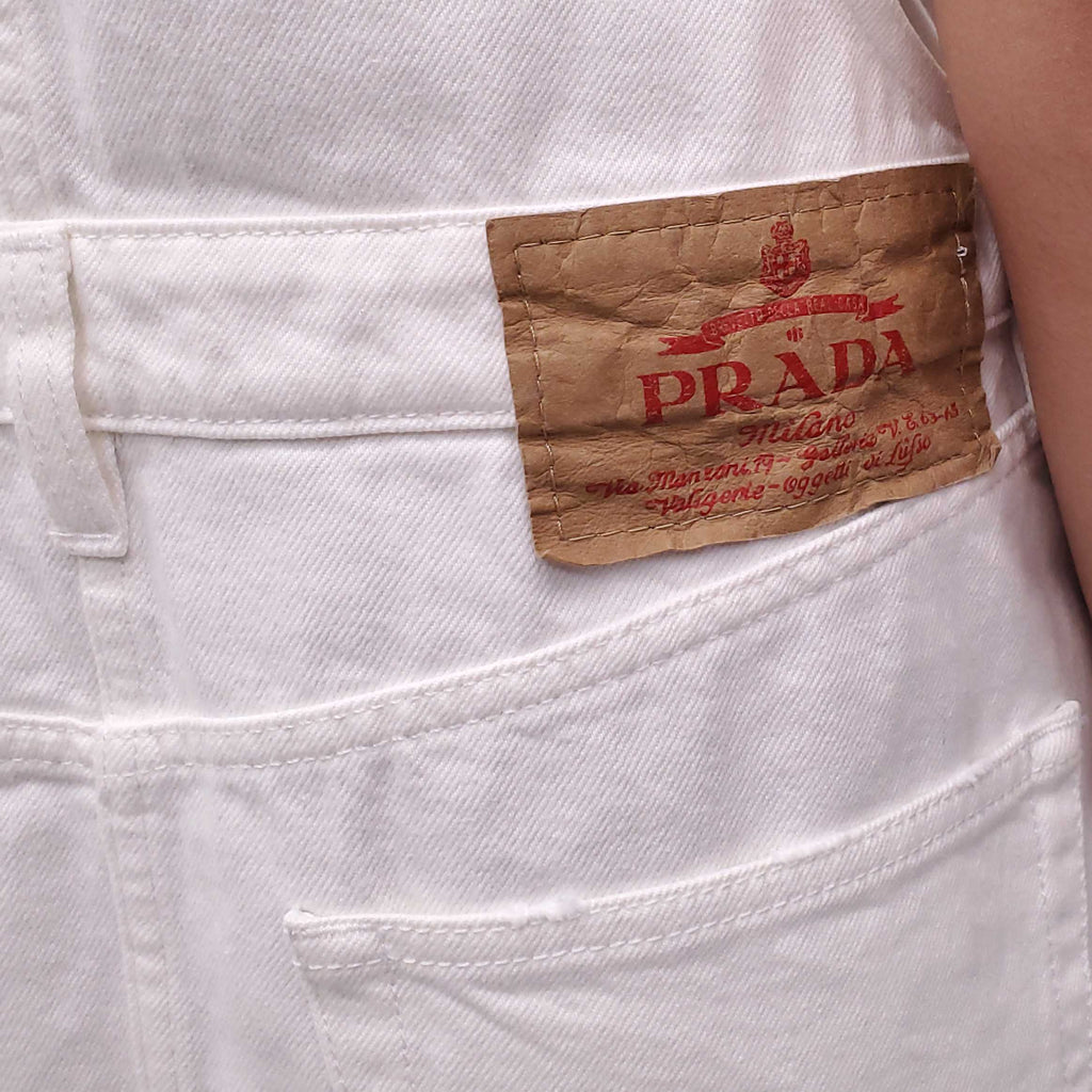 PRADA WHITE SKIRT OVERALLS - SIZE 40