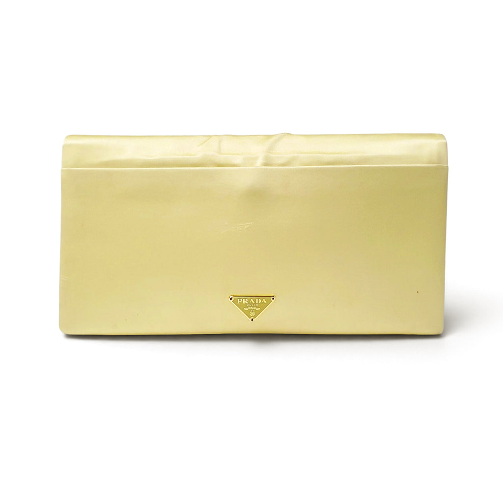 PRADA YELLOW SATIN CLUTCH