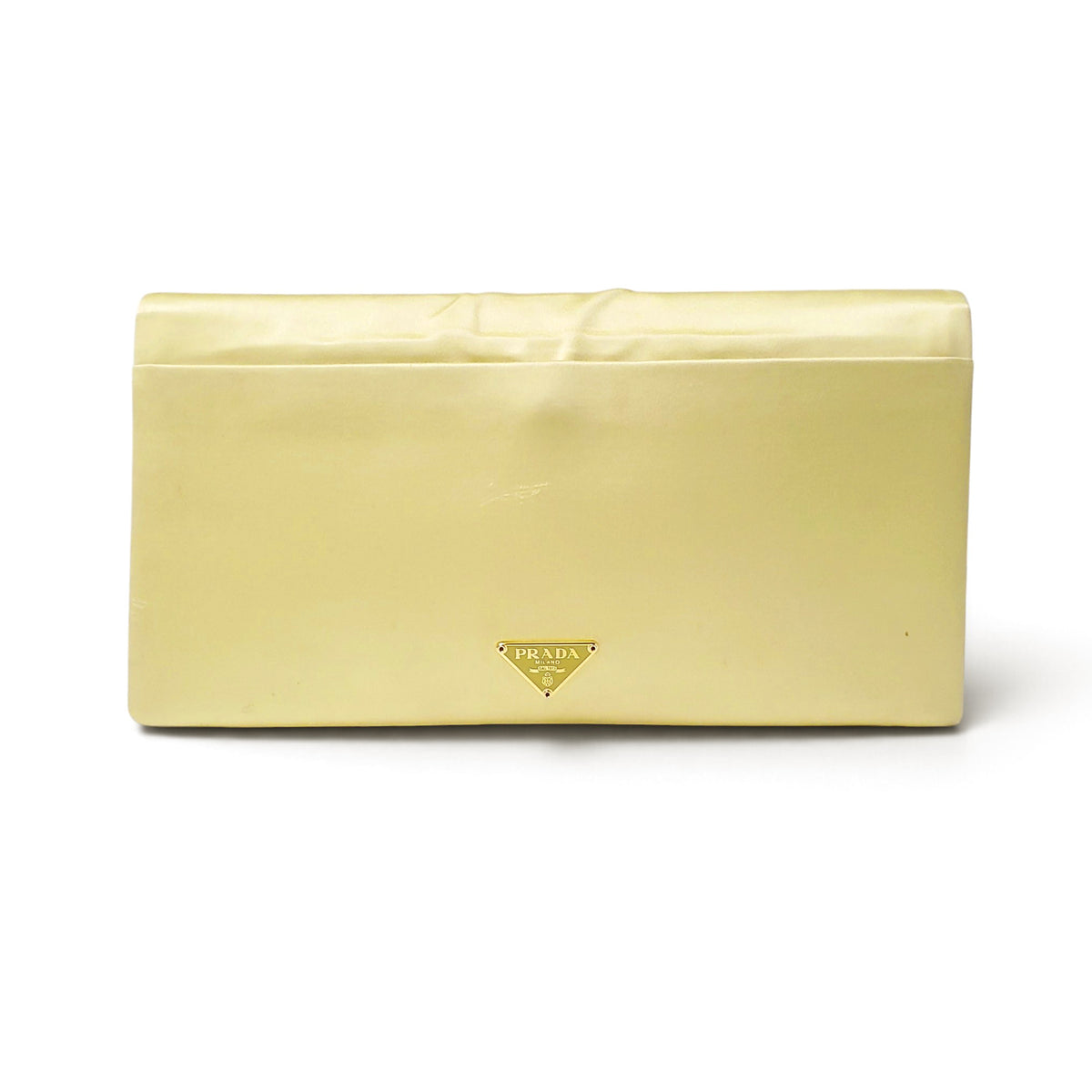 PRADA YELLOW SATIN CLUTCH