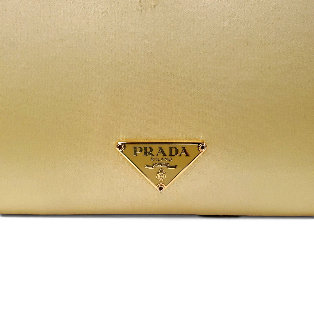 PRADA YELLOW SATIN CLUTCH