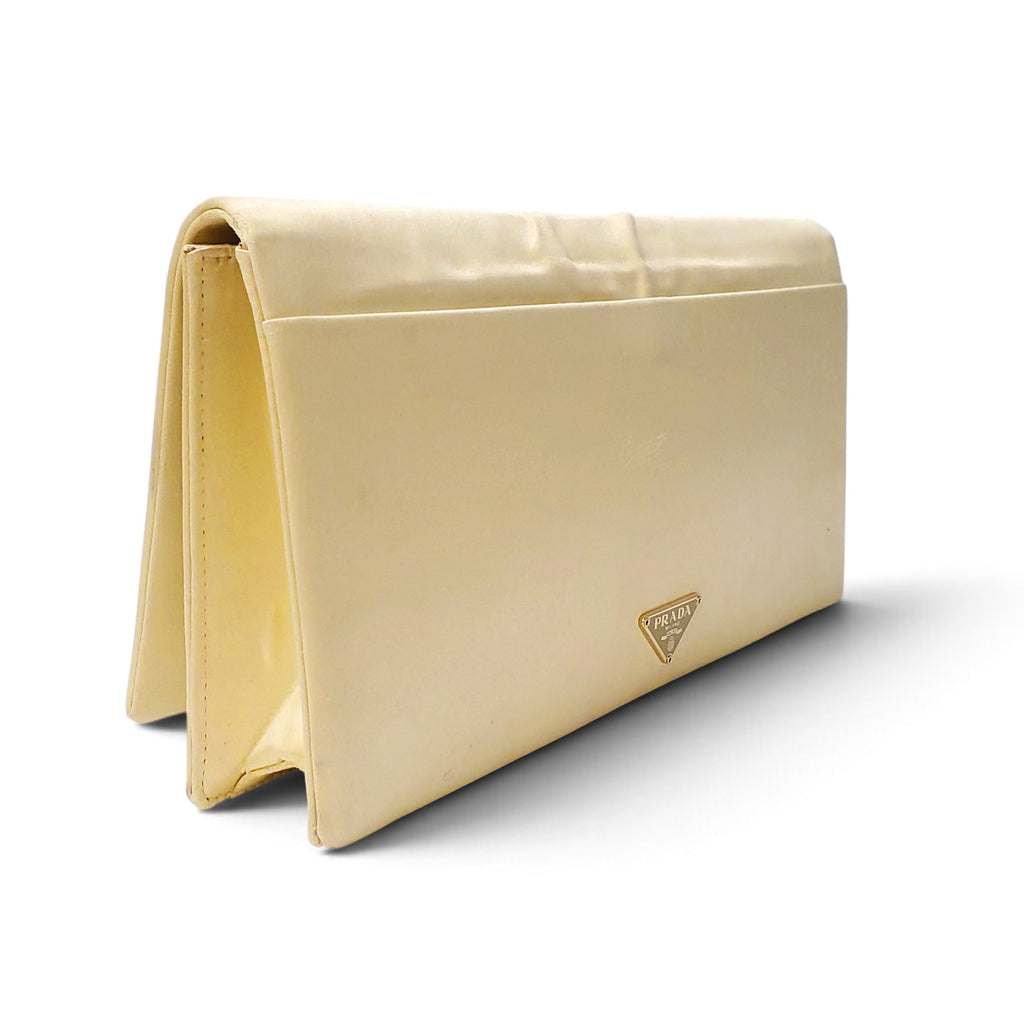 PRADA YELLOW SATIN CLUTCH