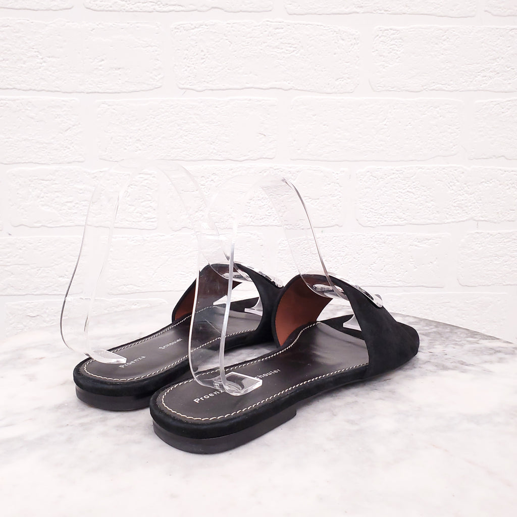 PROENZA SCHOULER BLACK SUEDE SLIDES - SIZE 36.5