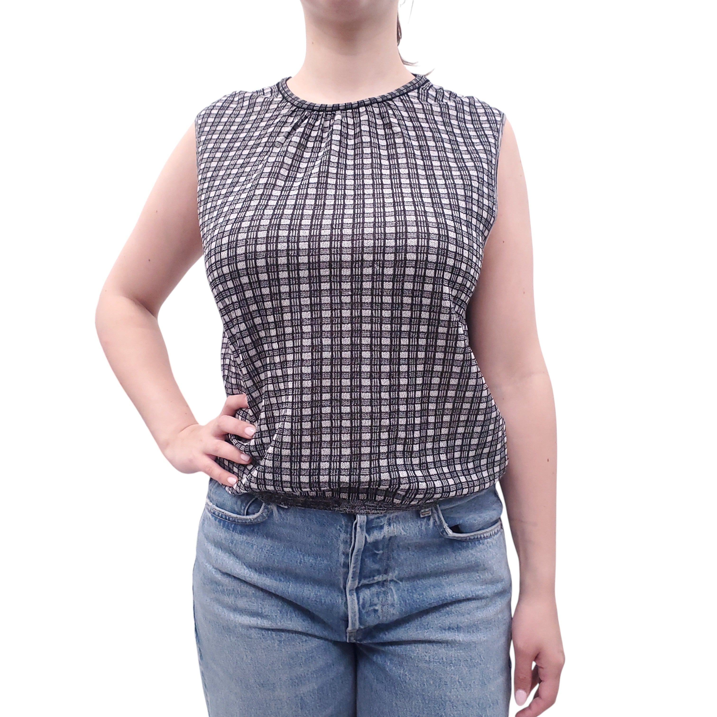 PROENZA SCHOULER WHITE LABEL CHECKERED TANK TOP - SIZE M