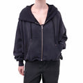 R13 BLACK BUBBLE CROPPED SWEATSHIRT - SIZE XS