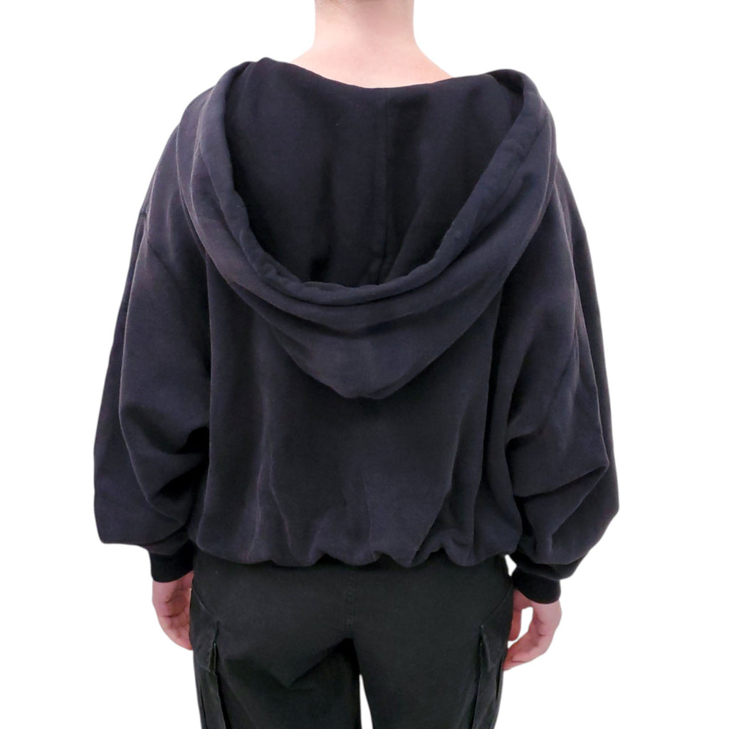 R13 BLACK BUBBLE CROPPED SWEATSHIRT - SIZE XS