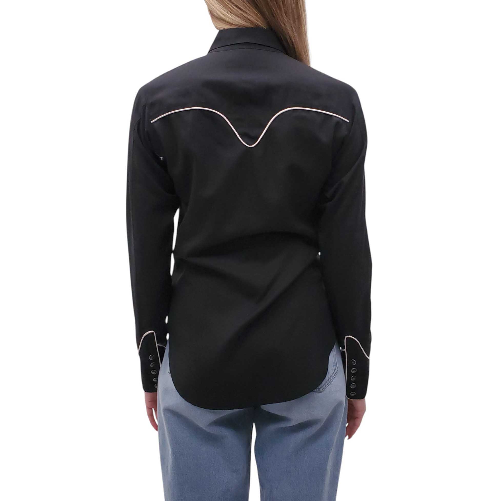 R13 BLACK COWBOY SILK SHIRT - SIZE S