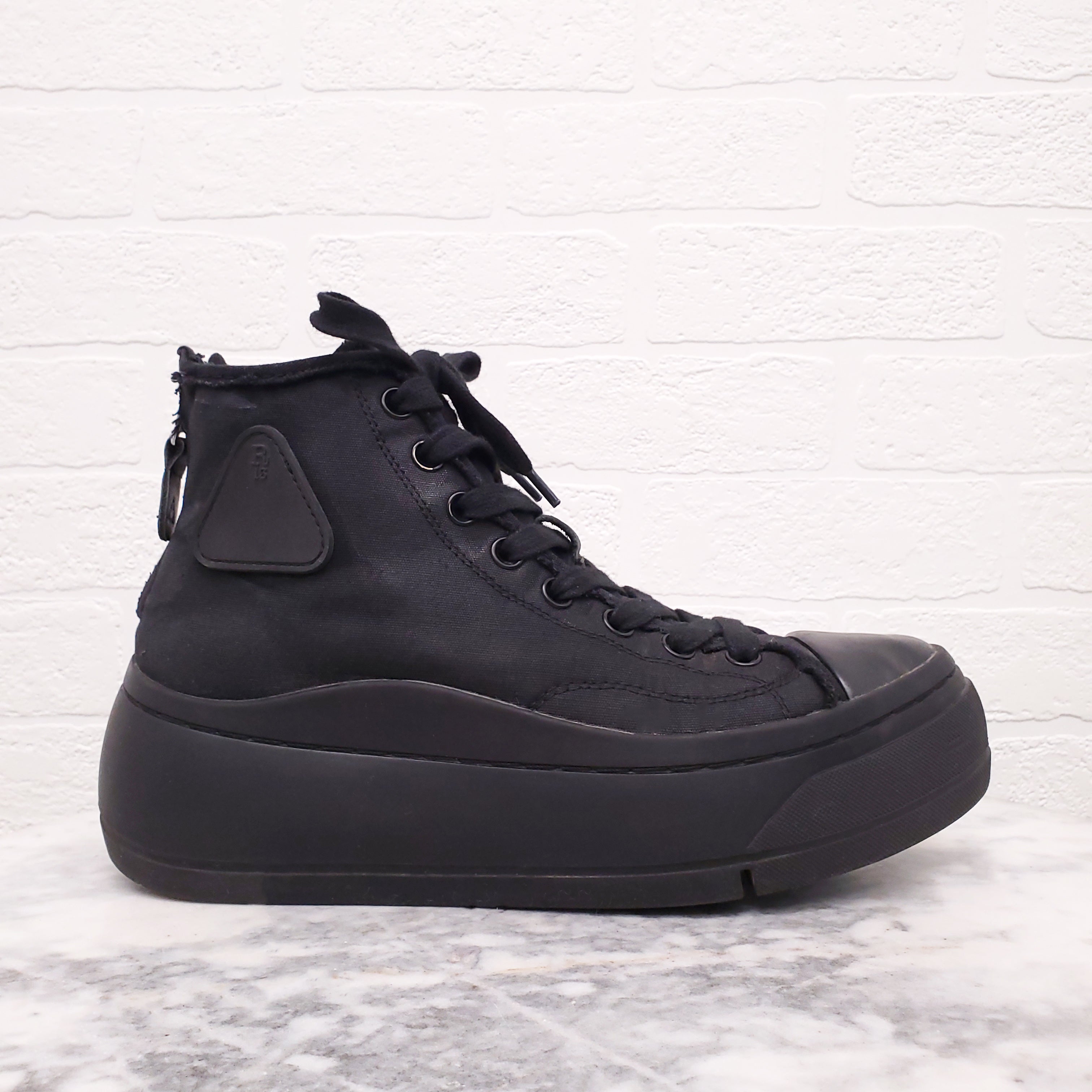 R13 BLACK 'KURT' HIGH TOP SNEAKERS - SIZE 11