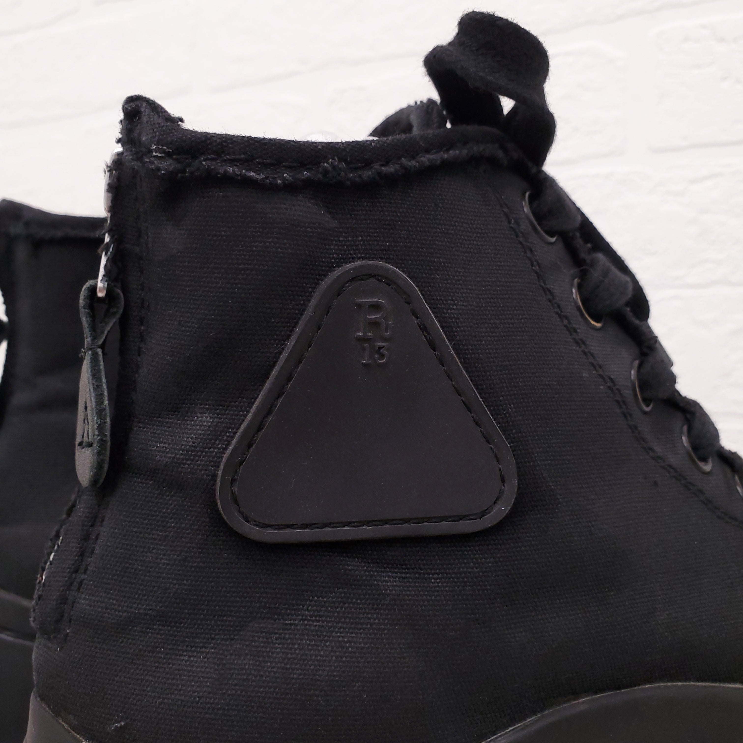 R13 BLACK 'KURT' HIGH TOP SNEAKERS - SIZE 11