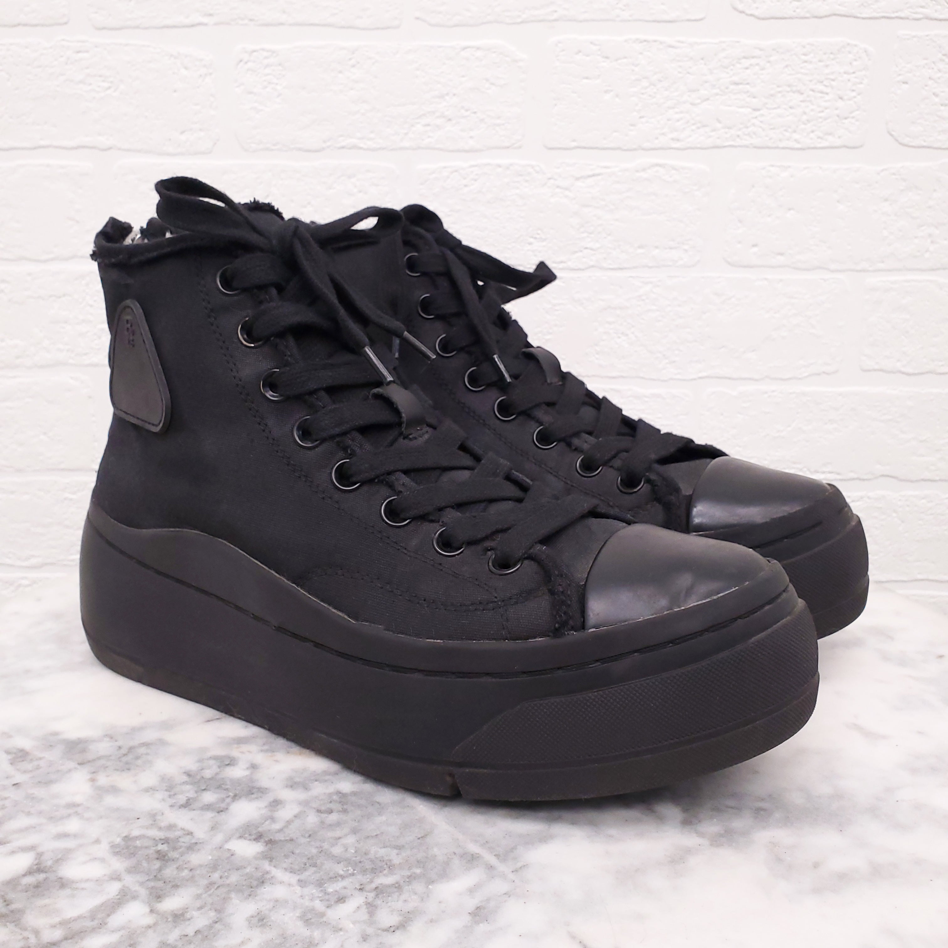 R13 BLACK 'KURT' HIGH TOP SNEAKERS - SIZE 11