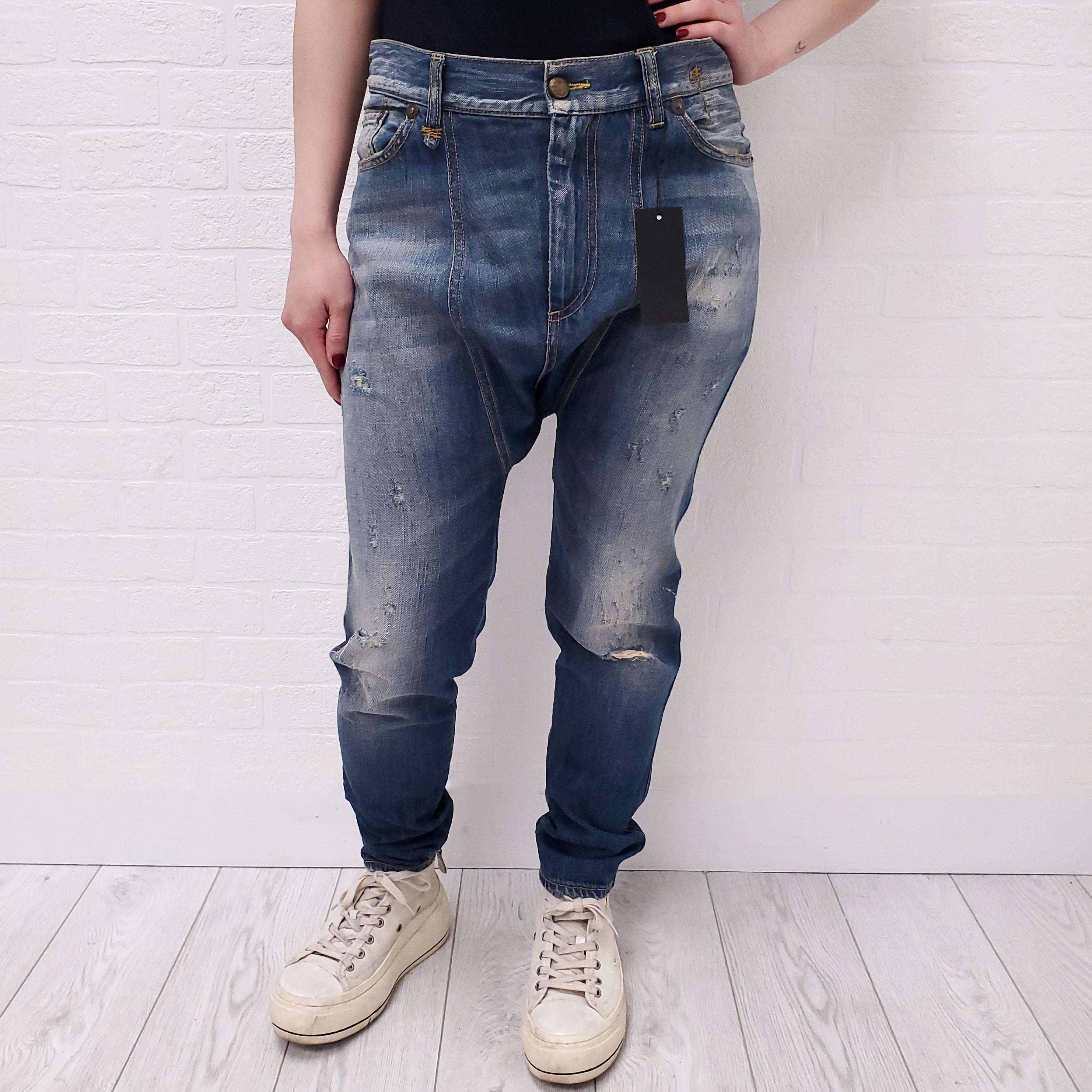 R13 BLUE 'TWISTER' JEAN - SIZE 24