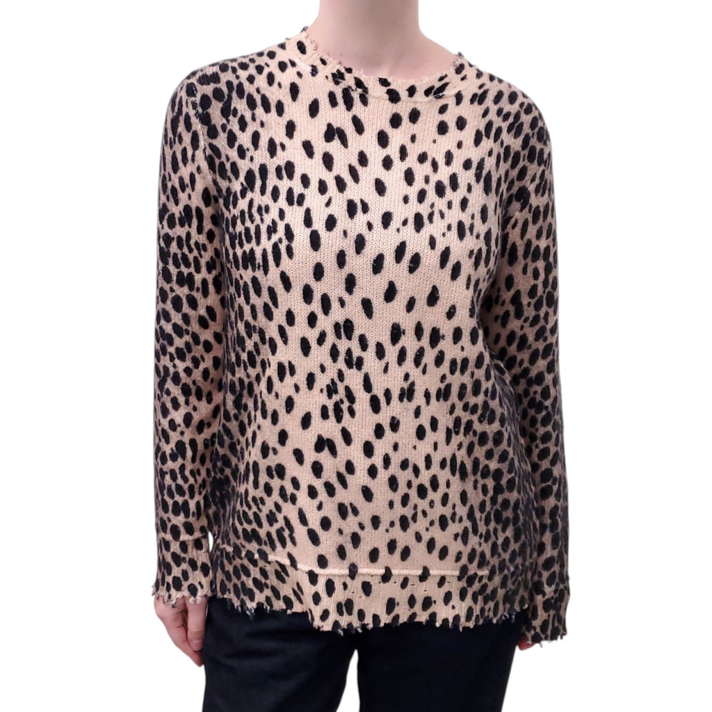 R13 CHEETAH CASHMERE SWEATER - SIZE S