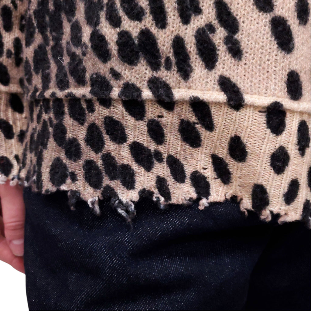 R13 CHEETAH CASHMERE SWEATER - SIZE S