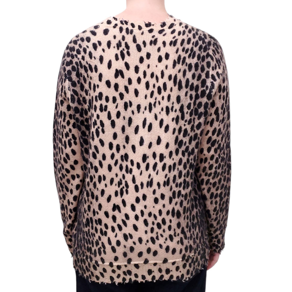 R13 CHEETAH CASHMERE SWEATER - SIZE S
