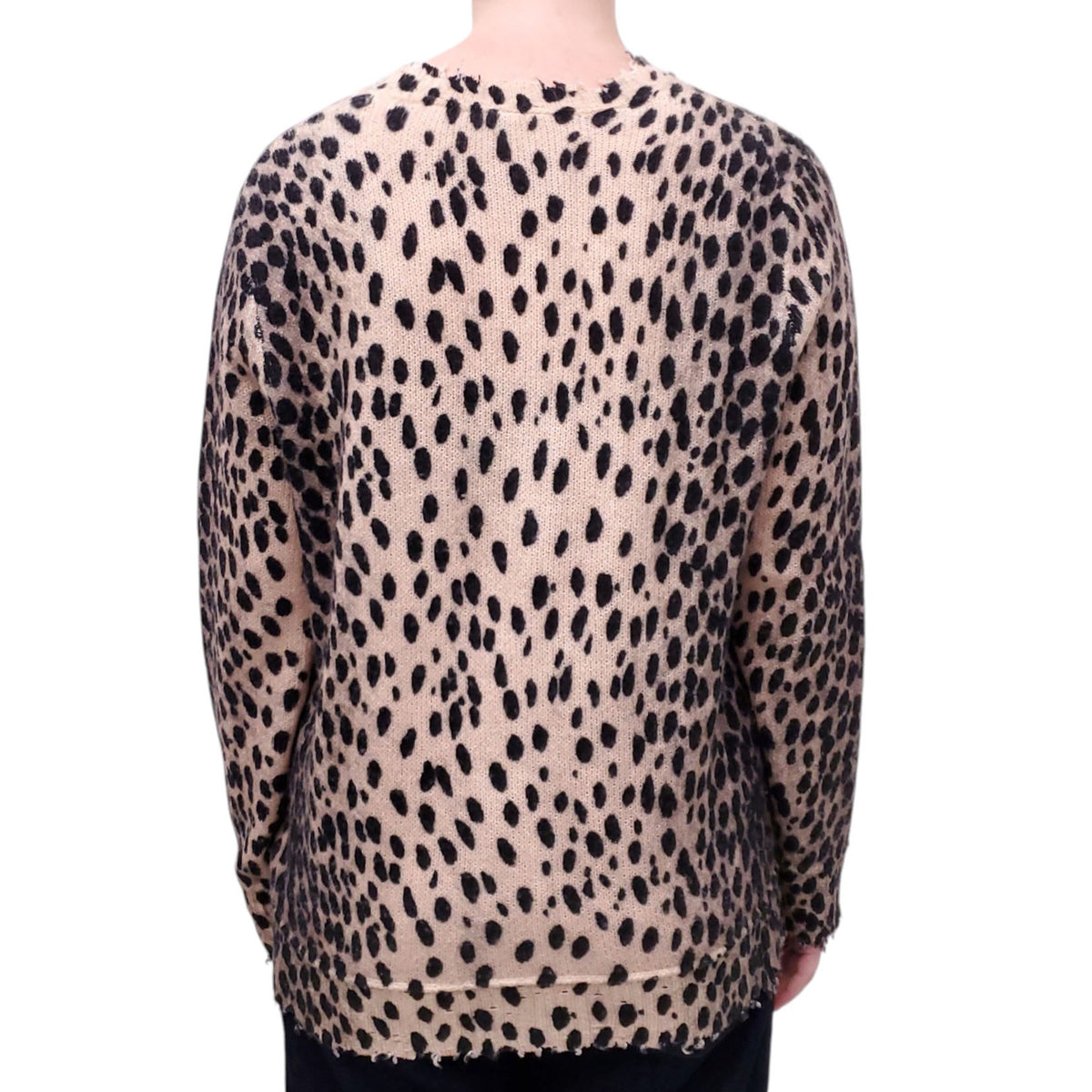 R13 CHEETAH CASHMERE SWEATER - SIZE S