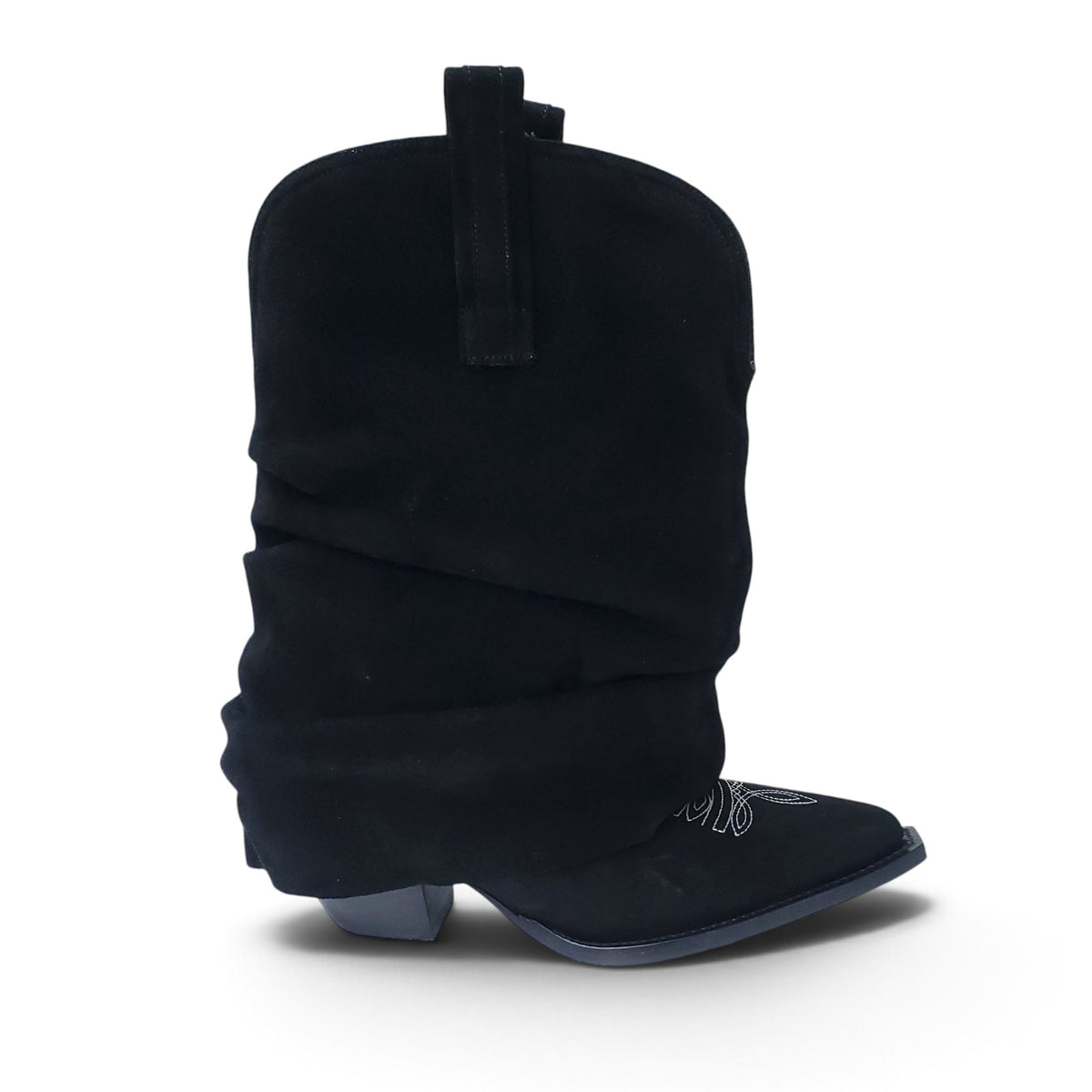 R13 CHUNKY COWBOY BOOTS IN BLACK - SIZE 37