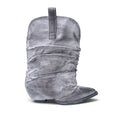 R13 CHUNKY COWBOY BOOTS IN DISTRESSED GREY - SIZE 37