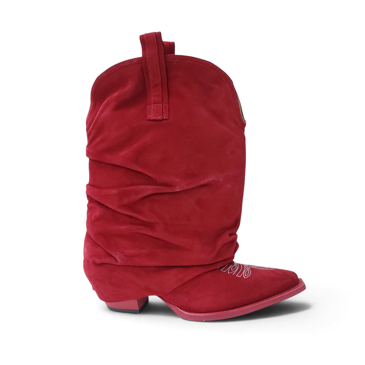 R13 CHUNKY COWBOY BOOTS IN RED - SIZE 38