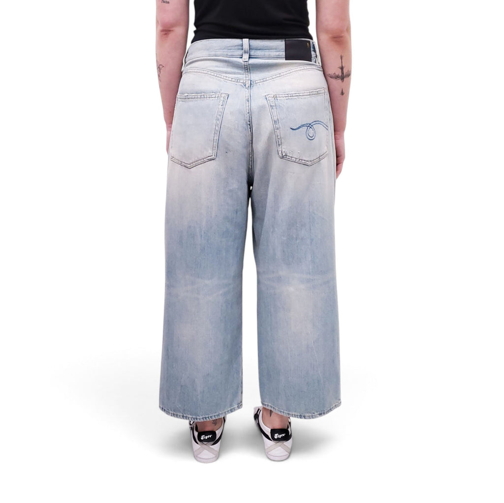 R13 CROPPED WIDE LEG JEAN IN TONY BLUE - SIZE 26